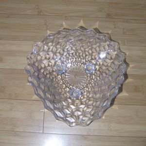 Vintage American Fostoria Folded Triangular  3 Footed Bowl Large Serving Bowl